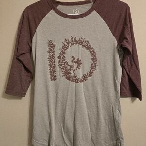 Ten Tree Burgundy and Gray Raglan Tee